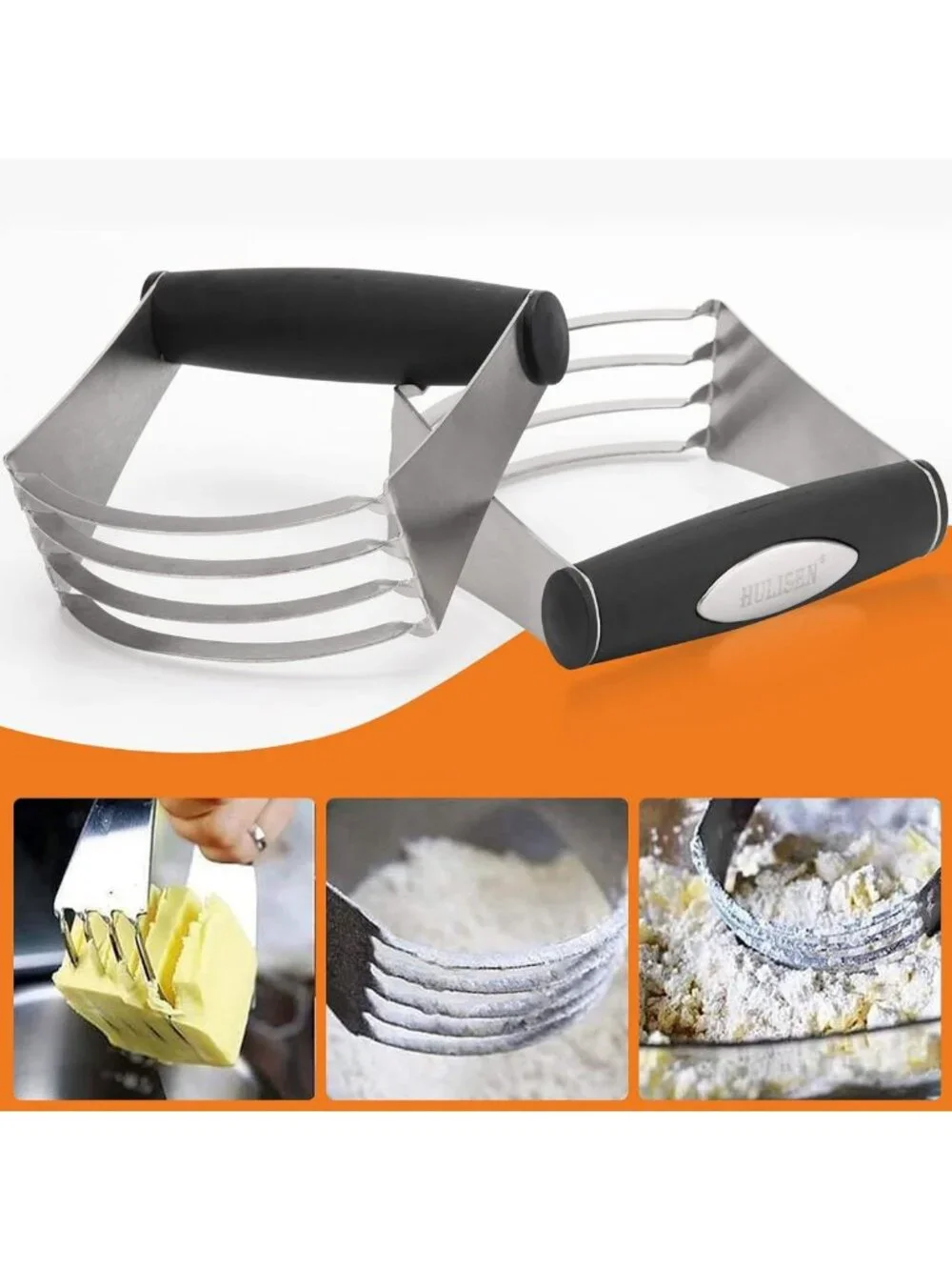 4-Piece Professional Baking Set: Pastry Cutter, Dough Blender & Flour Sifter